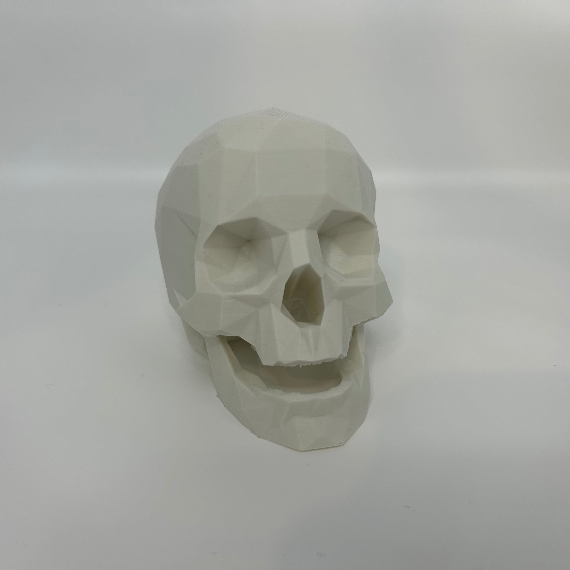 medium white low poly skull